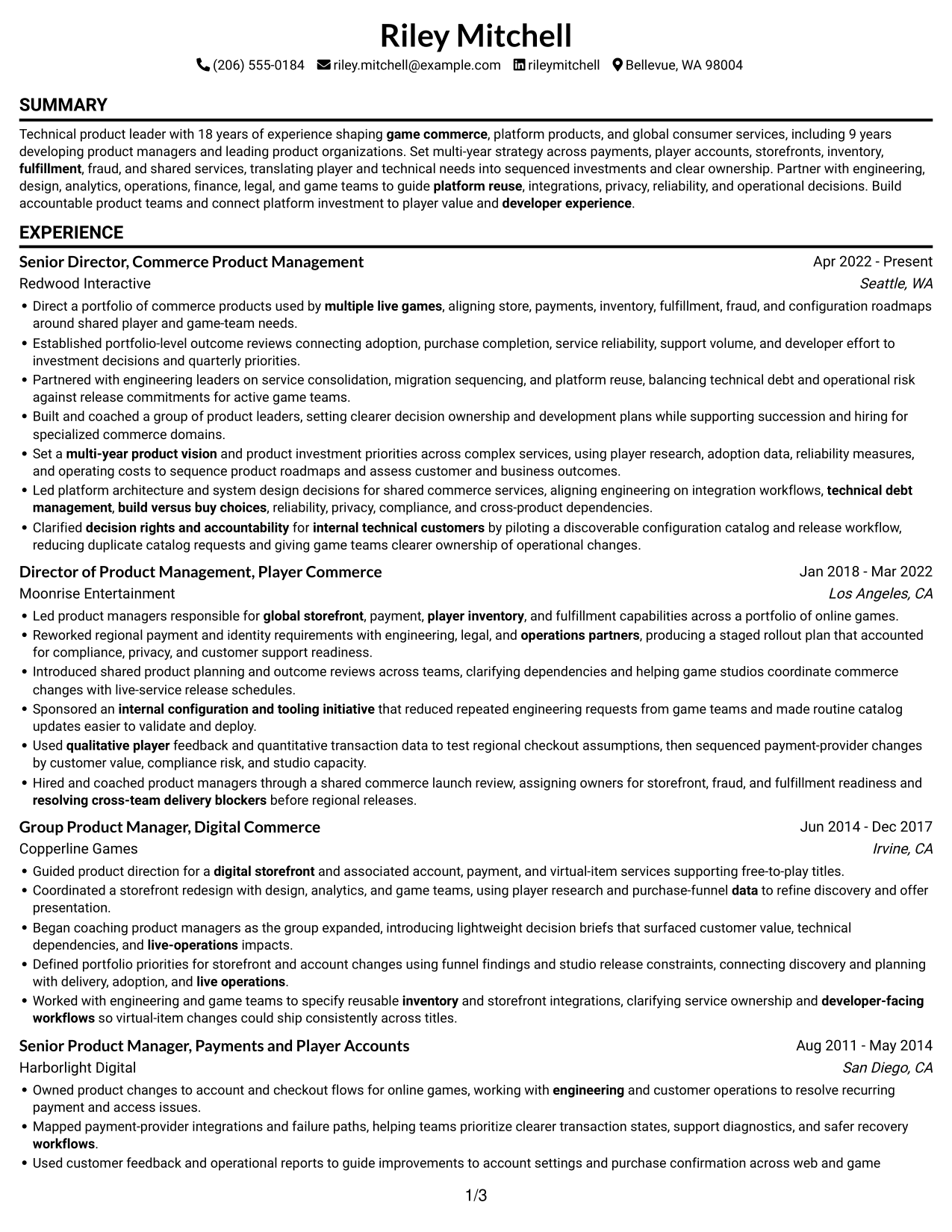 Resume example — page 1