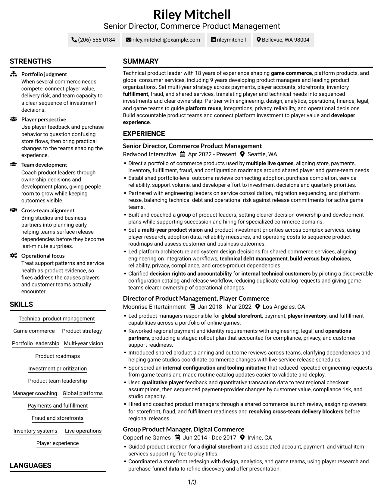 Resume example — page 1