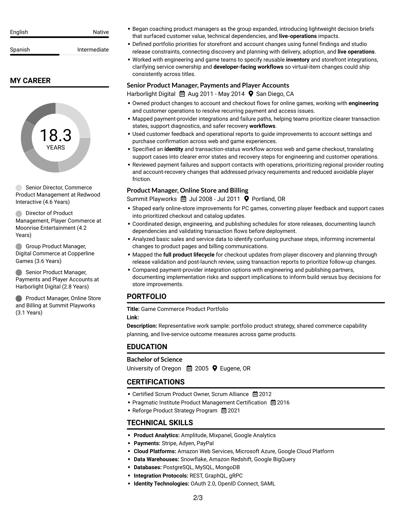 Resume example — page 2