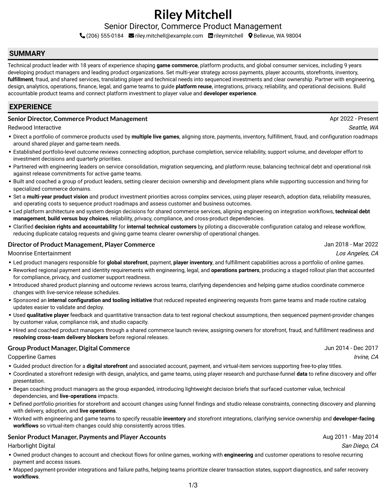 Resume example — page 1