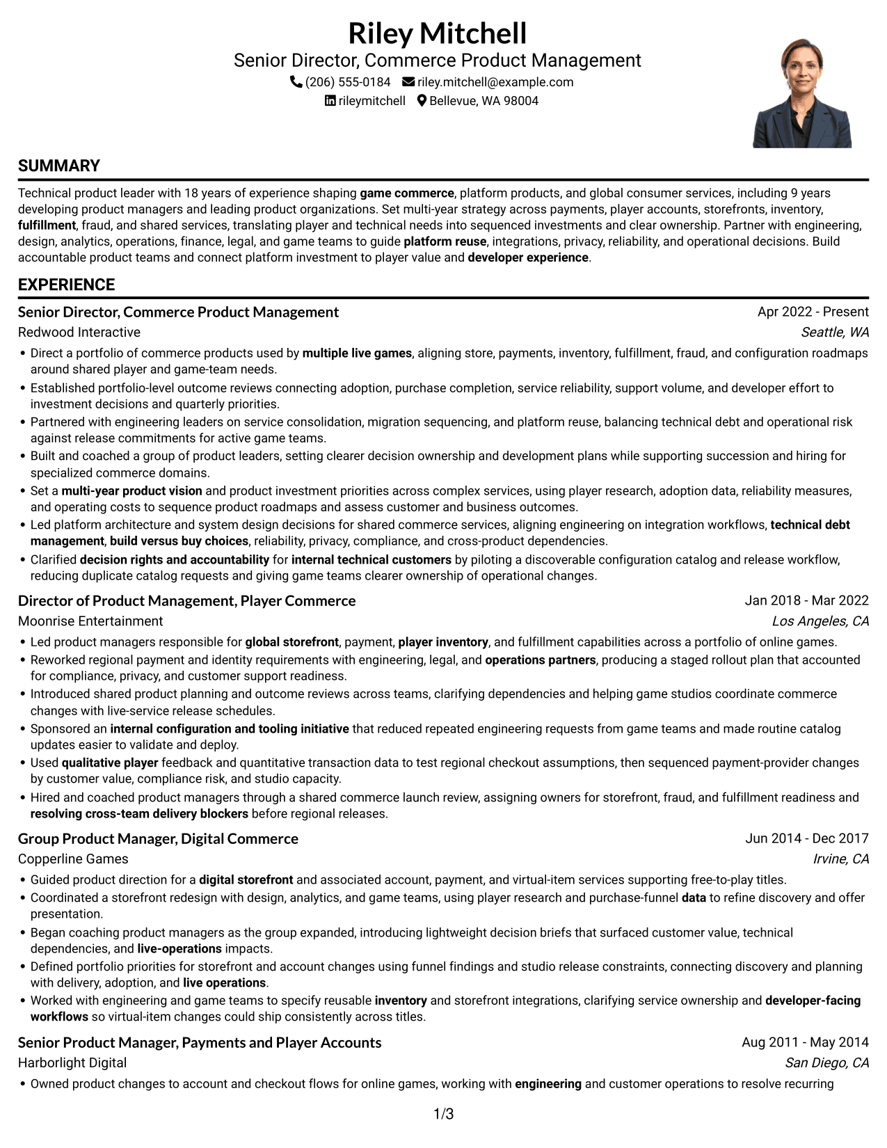 Resume example — page 1