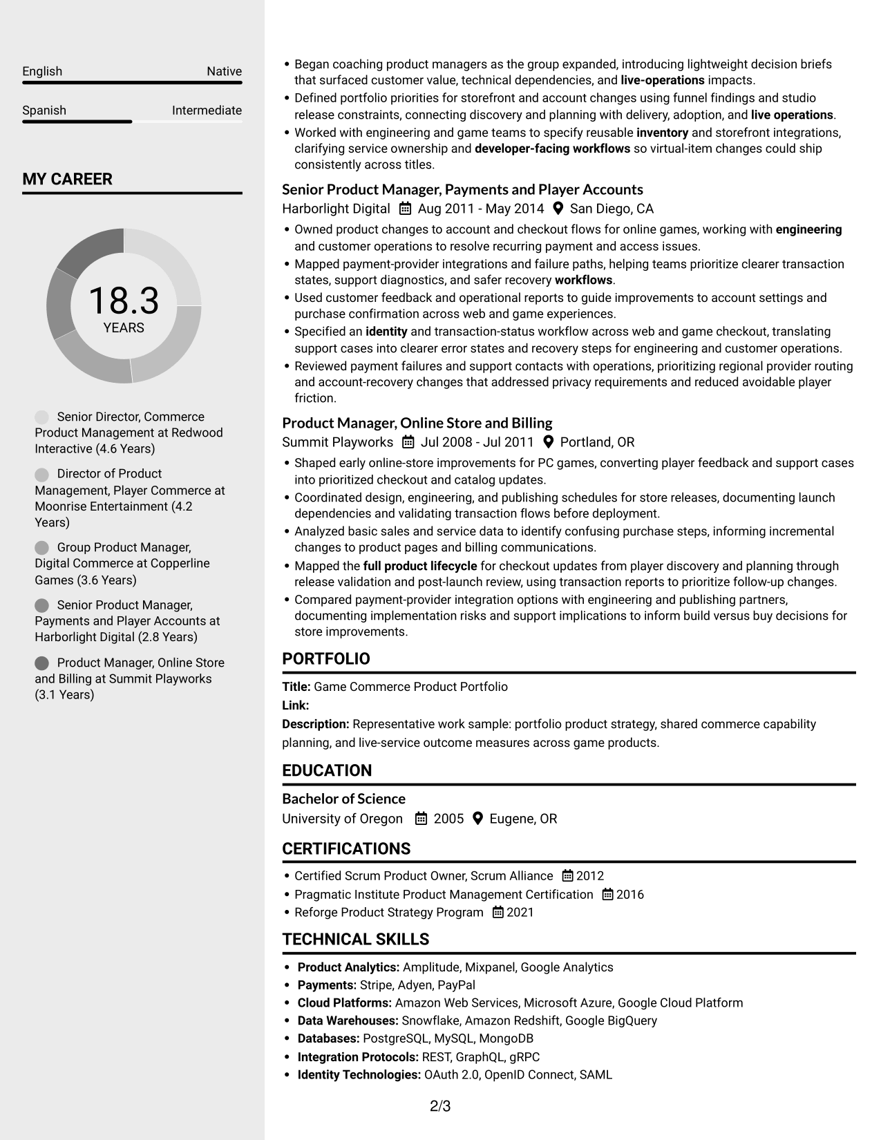 Resume example — page 2