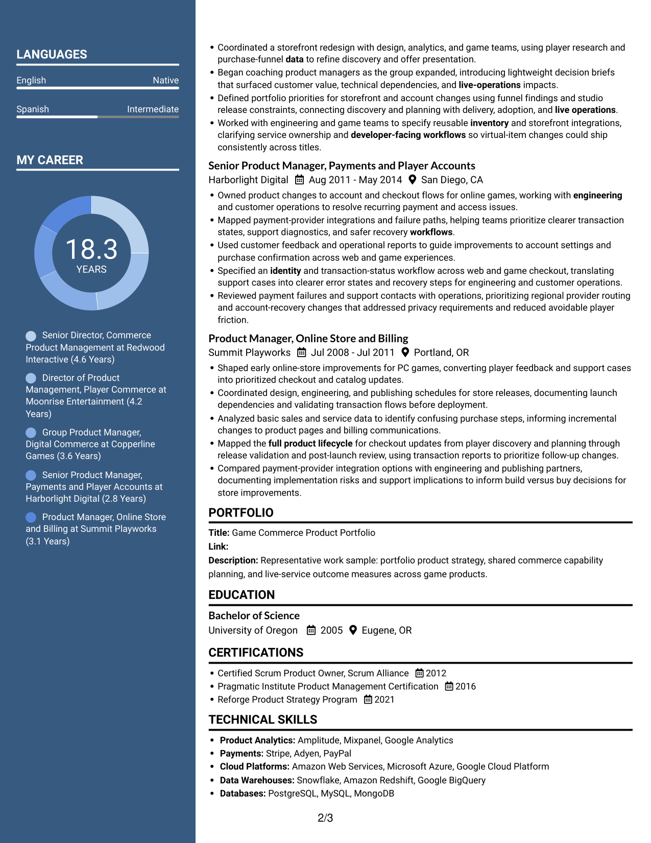 Resume example — page 2