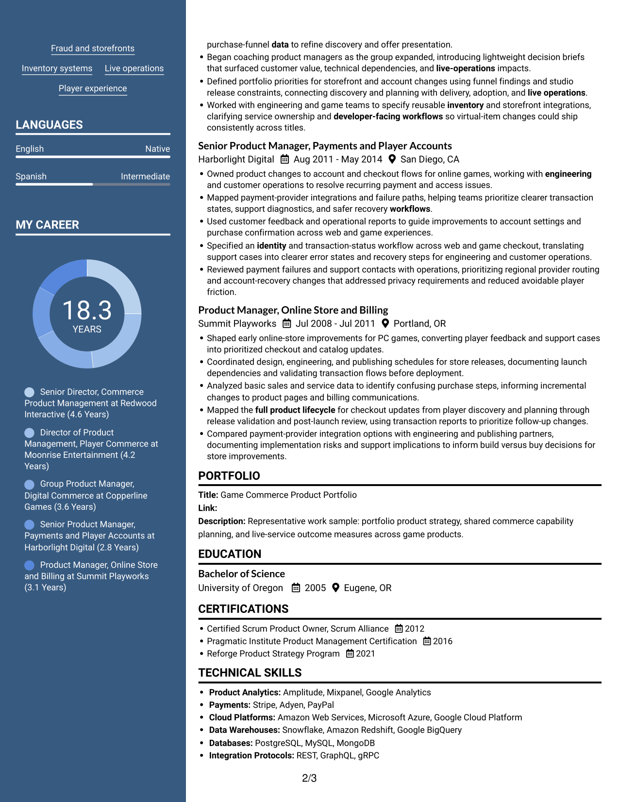 Resume example — page 2