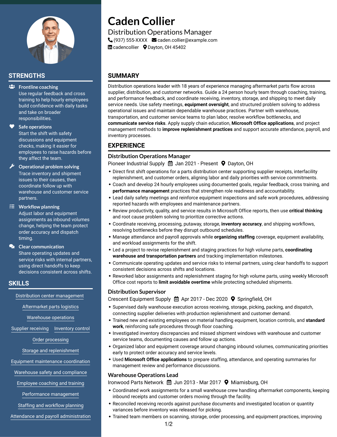 Resume example — page 1