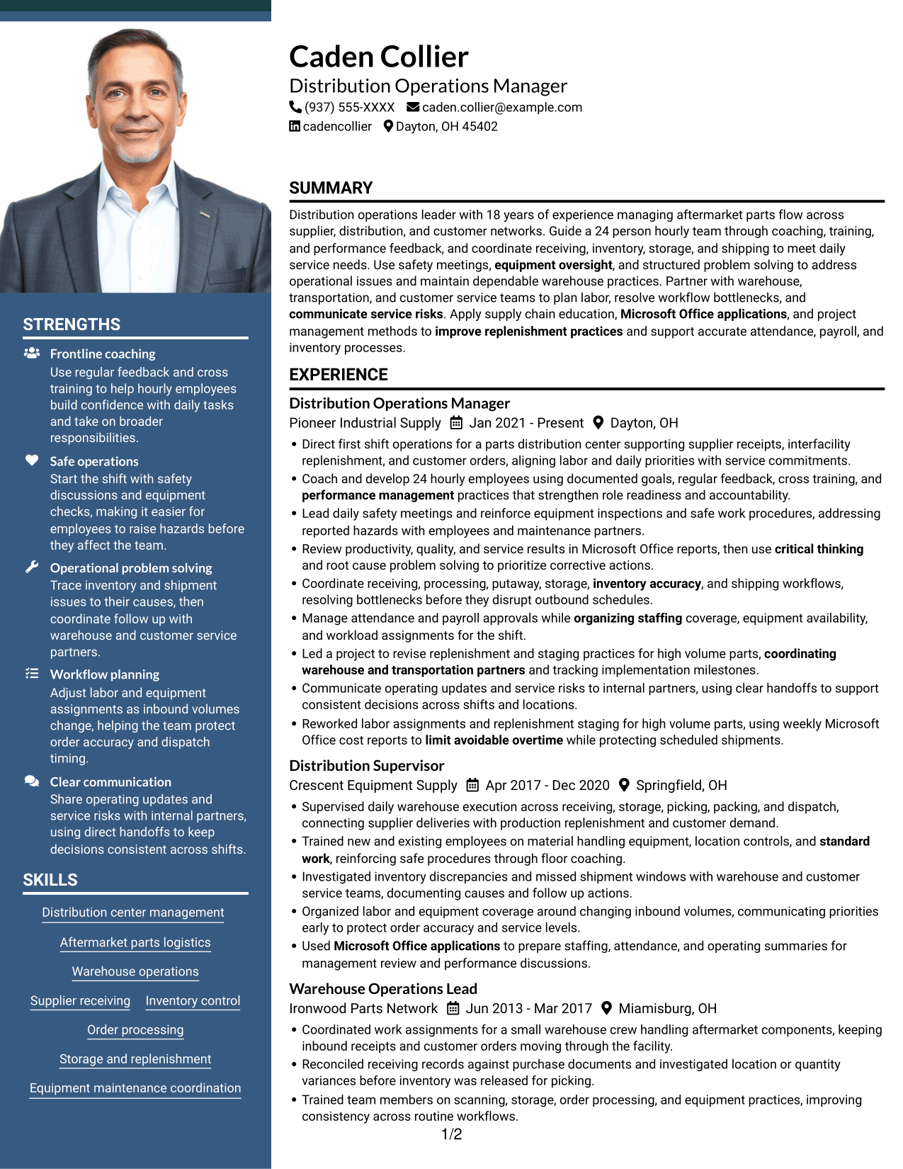 Resume example — page 1