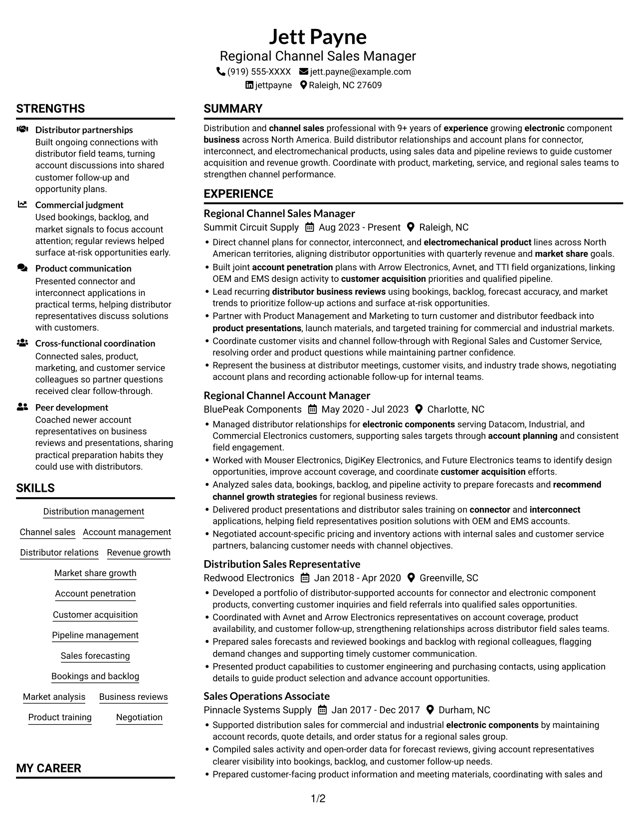 Resume example — page 1