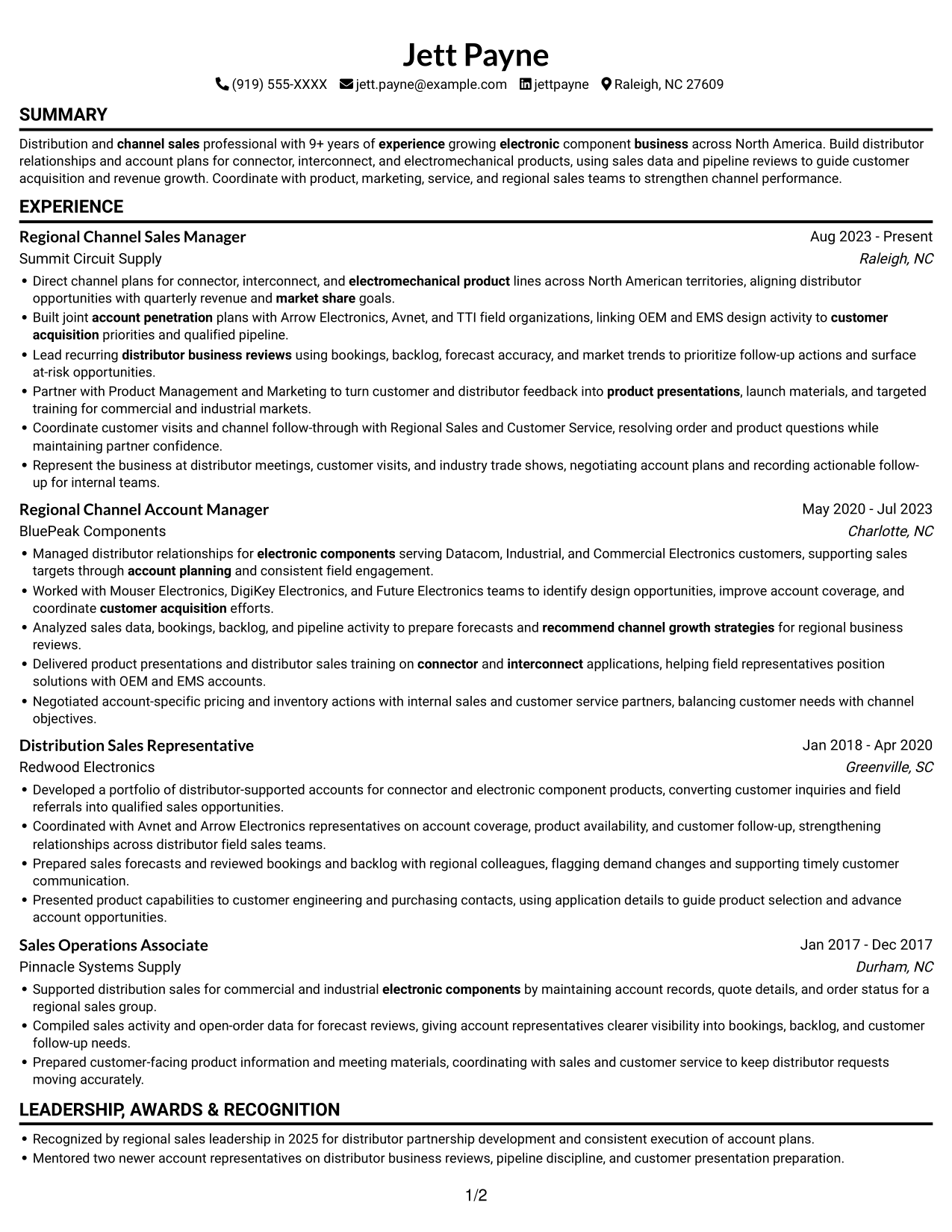 Resume example — page 1