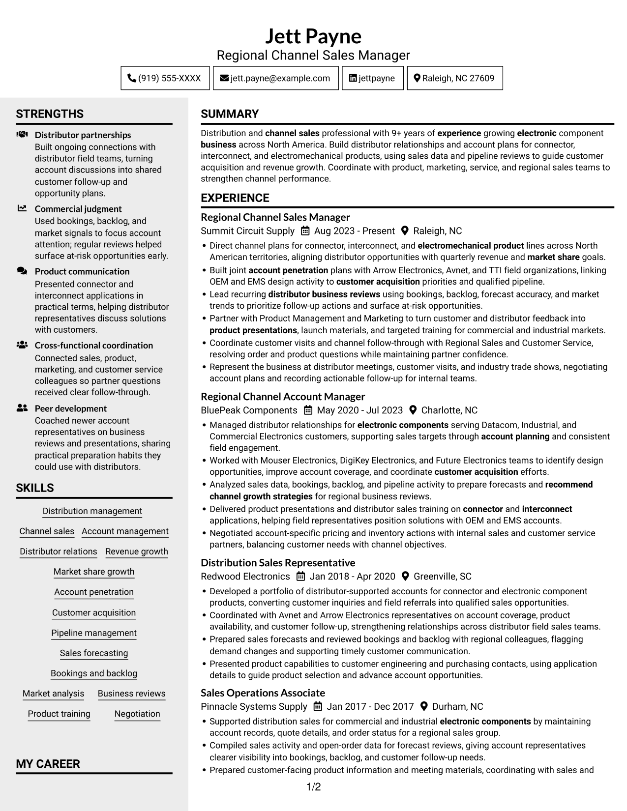 Resume example — page 1