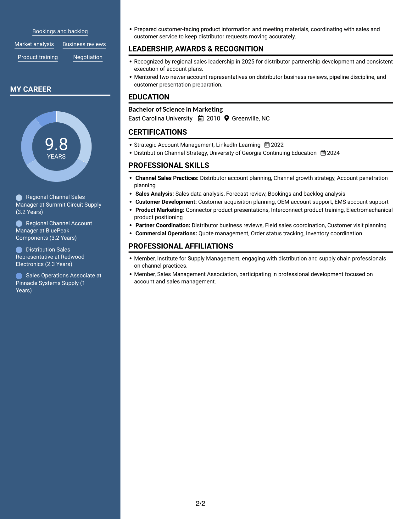 Resume example — page 2