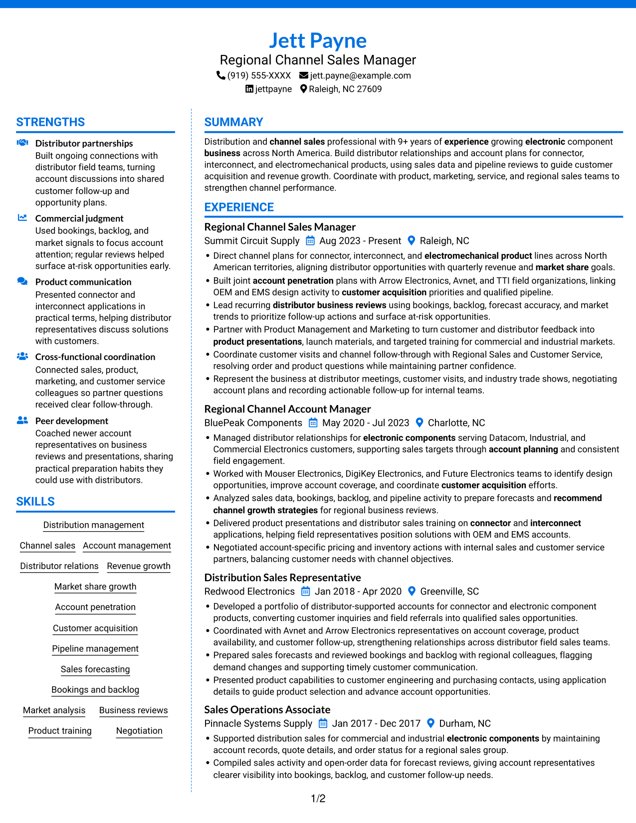 Resume example — page 1
