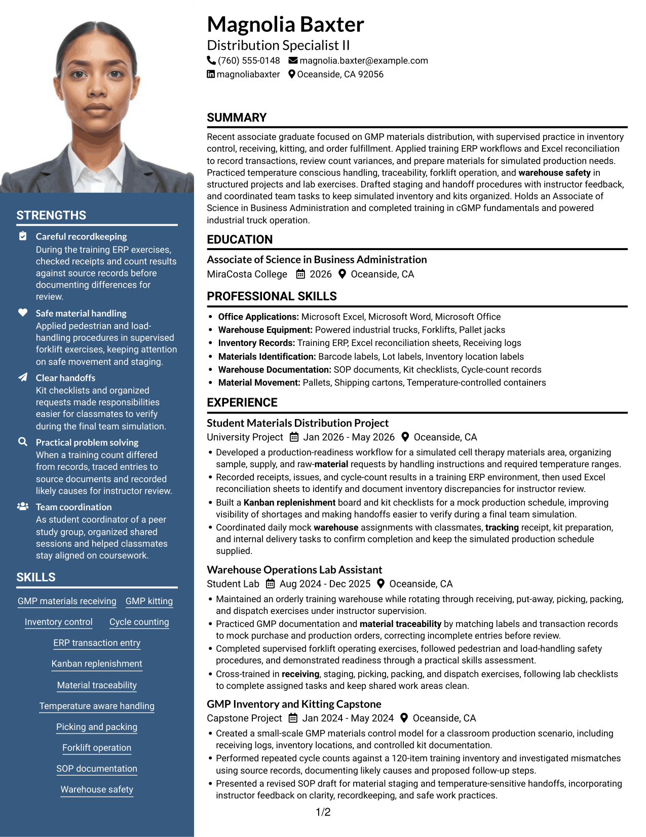 Resume example — page 1
