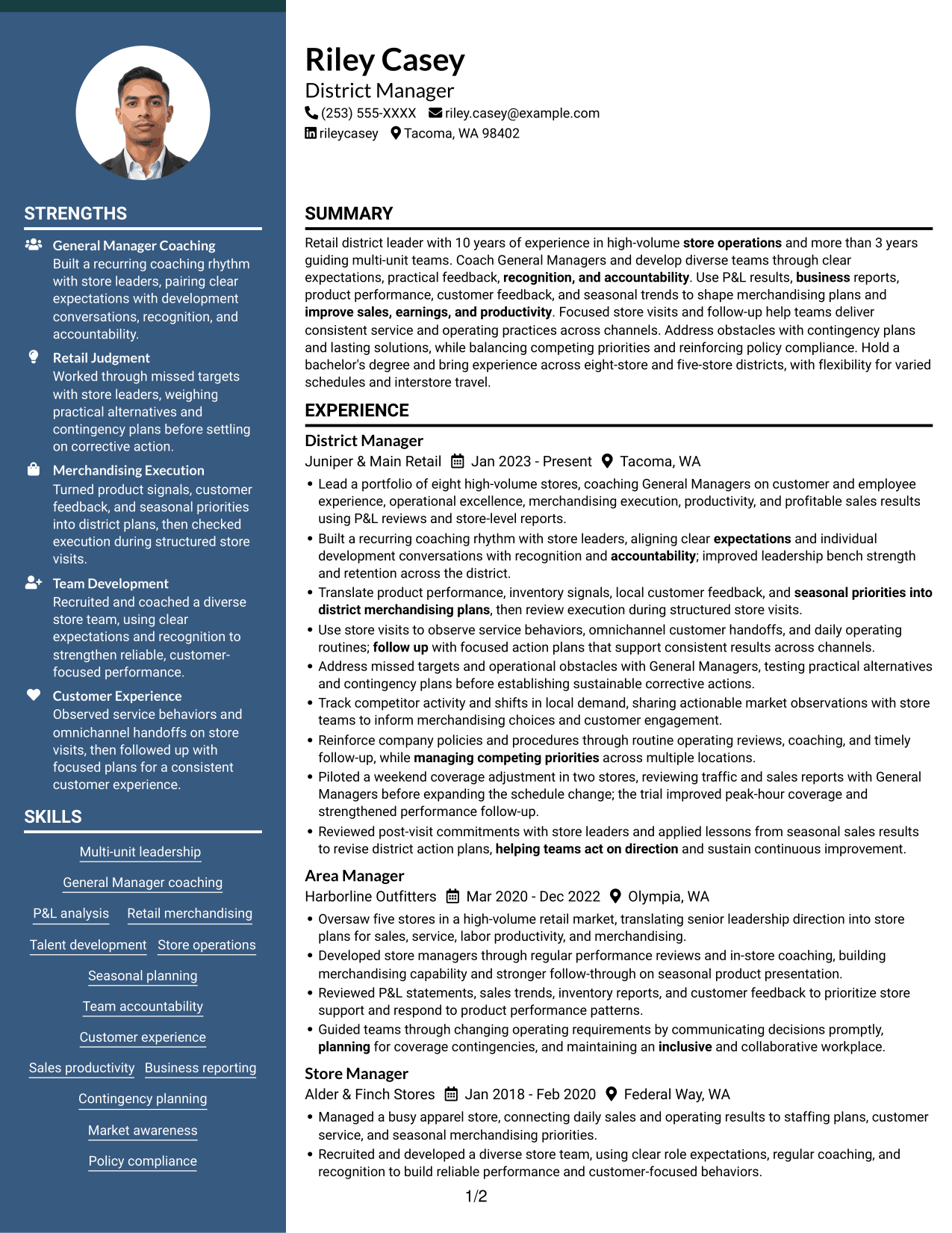 Resume example — page 1