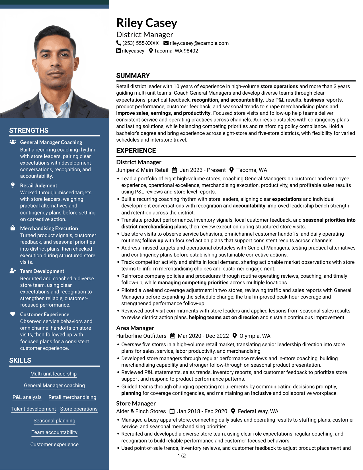 Resume example — page 1