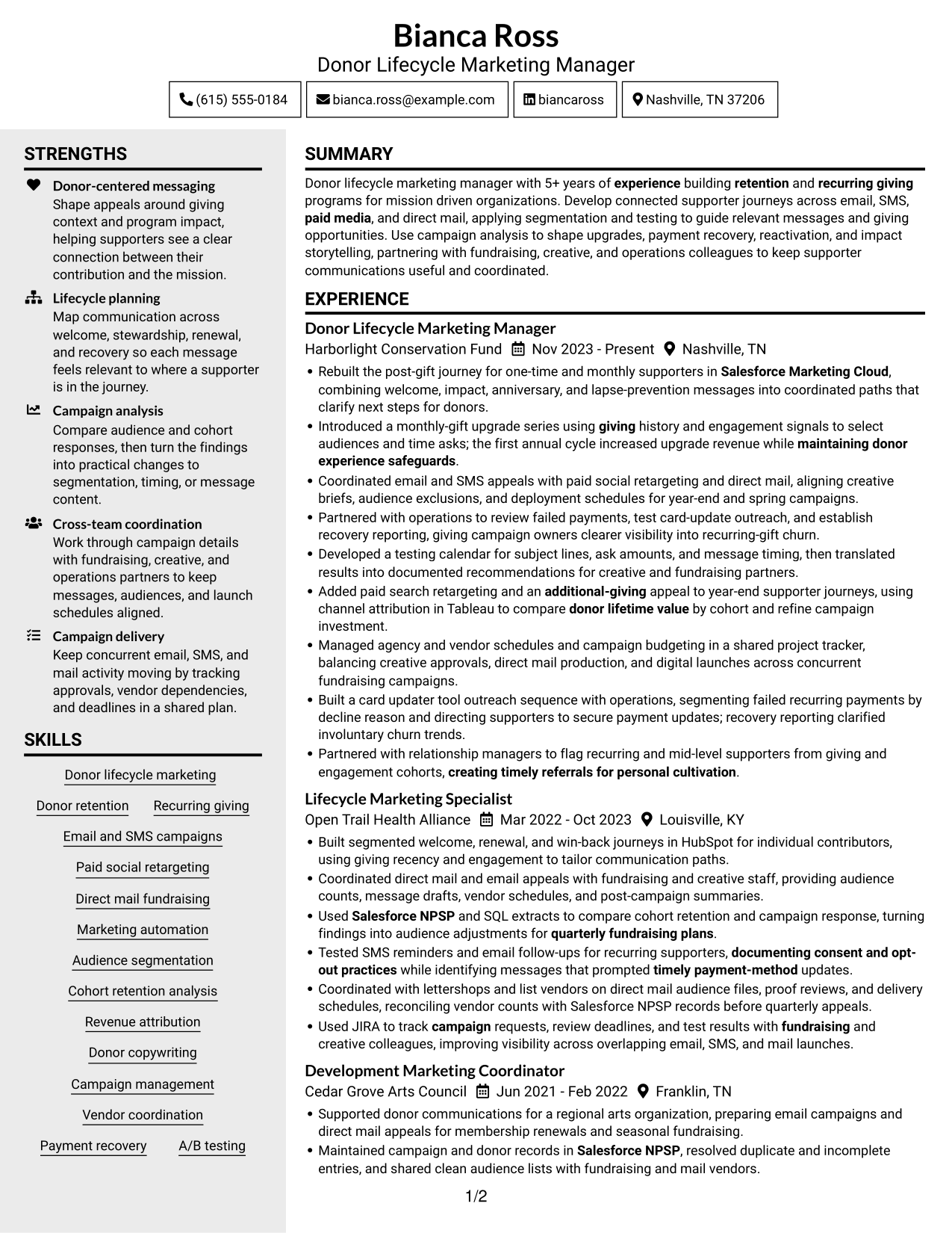 Resume example — page 1