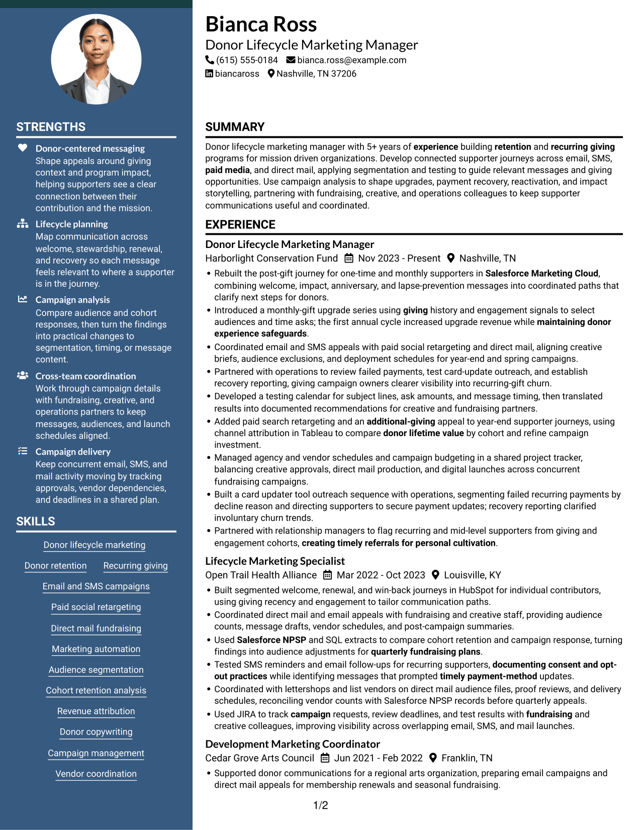 Resume example — page 1