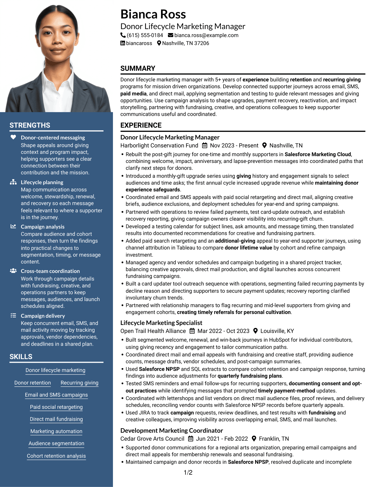 Resume example — page 1