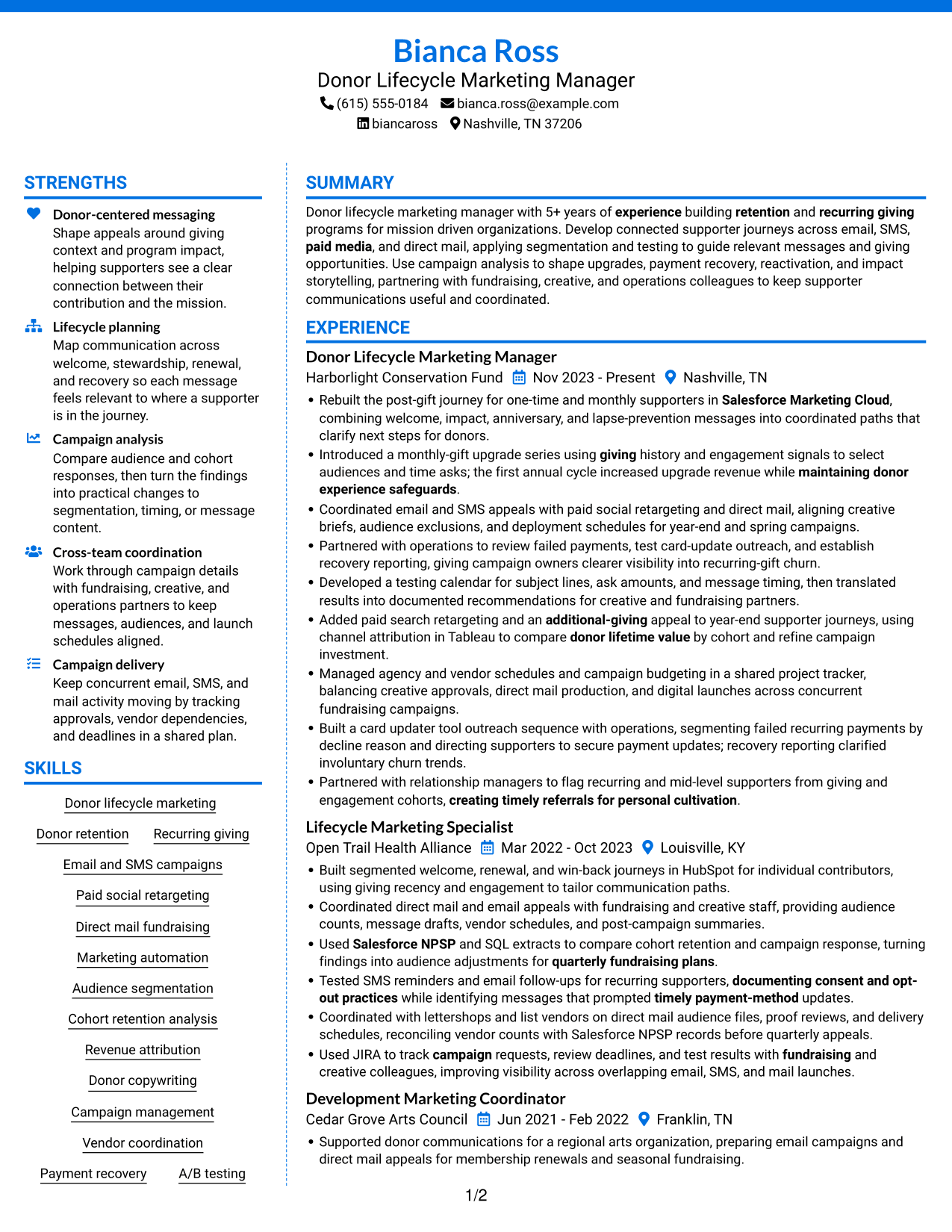 Resume example — page 1