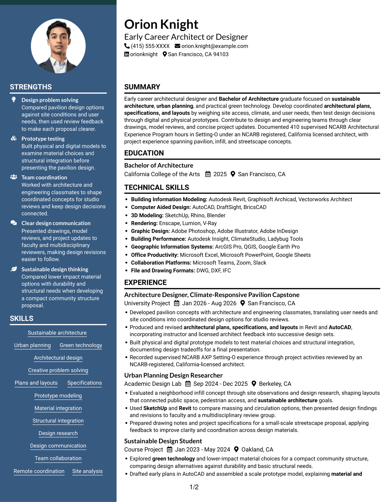 Resume example — page 1