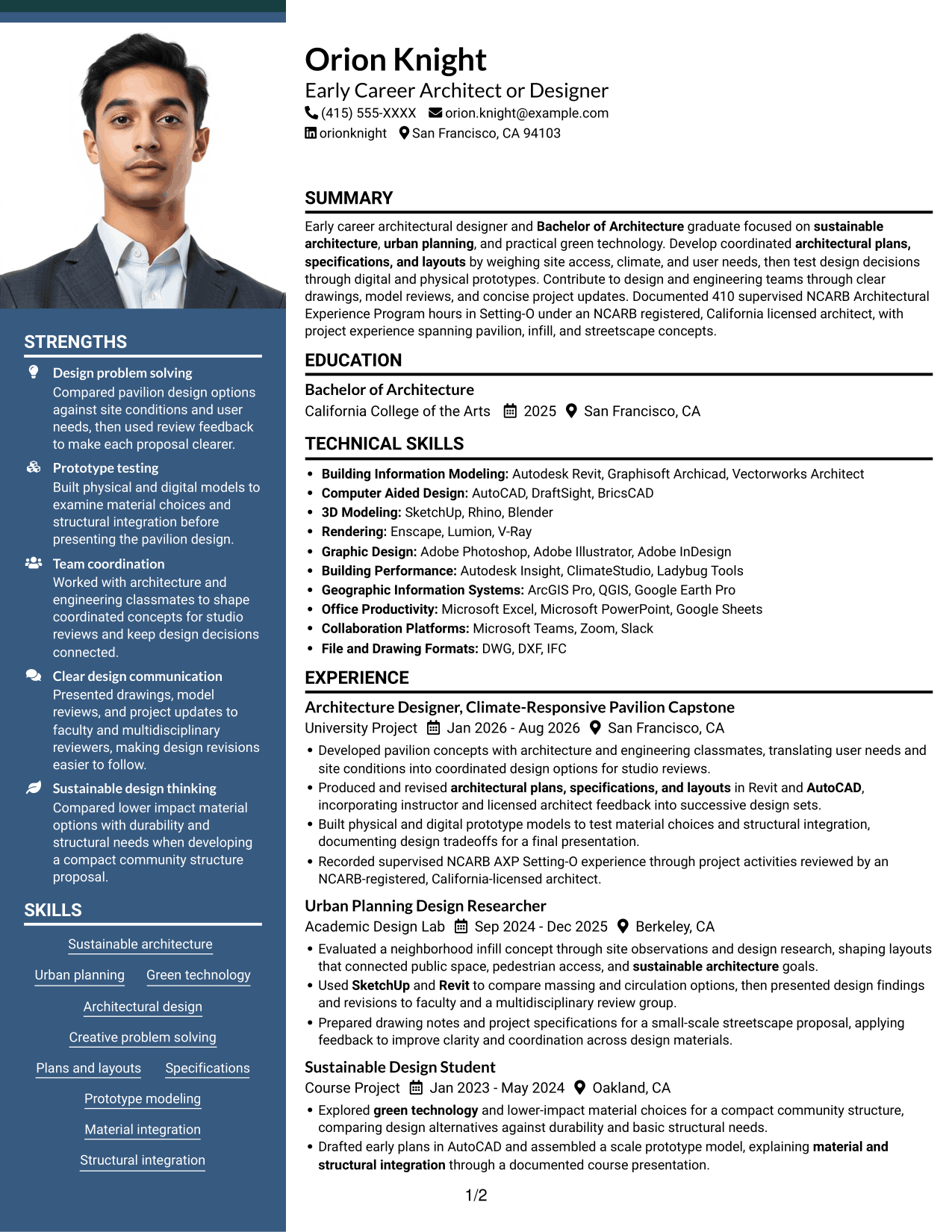 Resume example — page 1