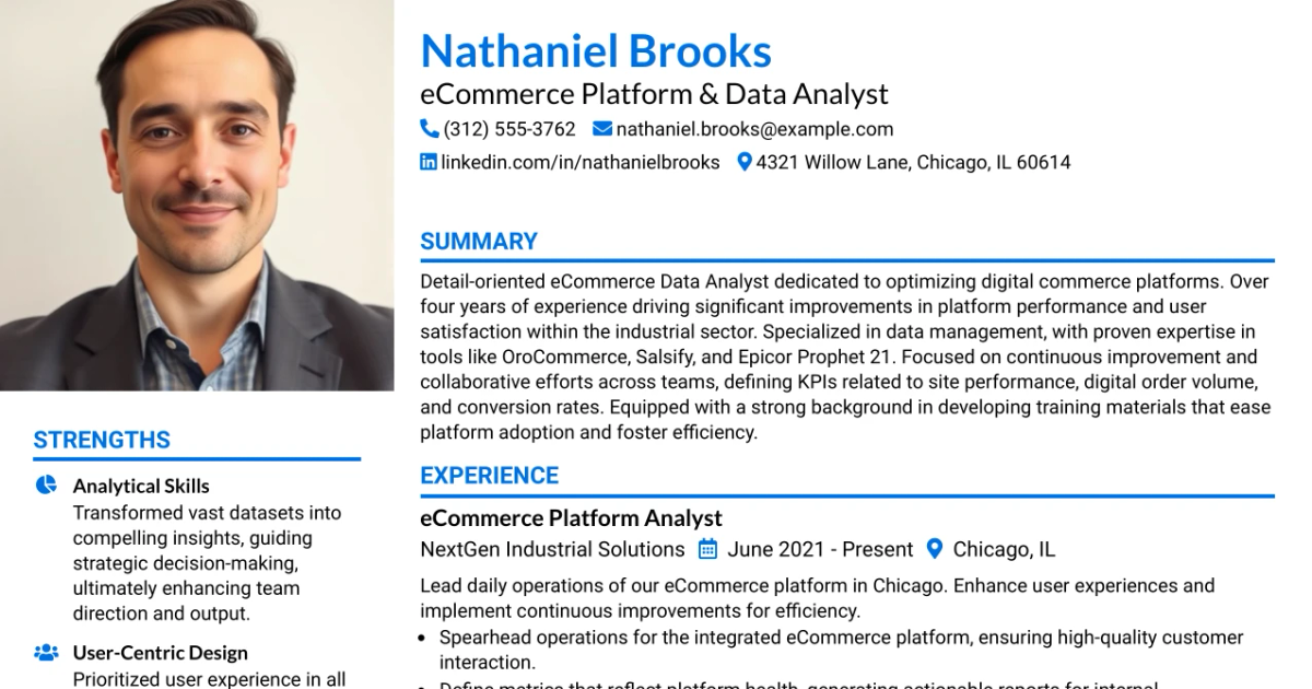 33 eCommerce Platform & Data Analyst Resume Templates with Example 2026 (ATS-Optimized)