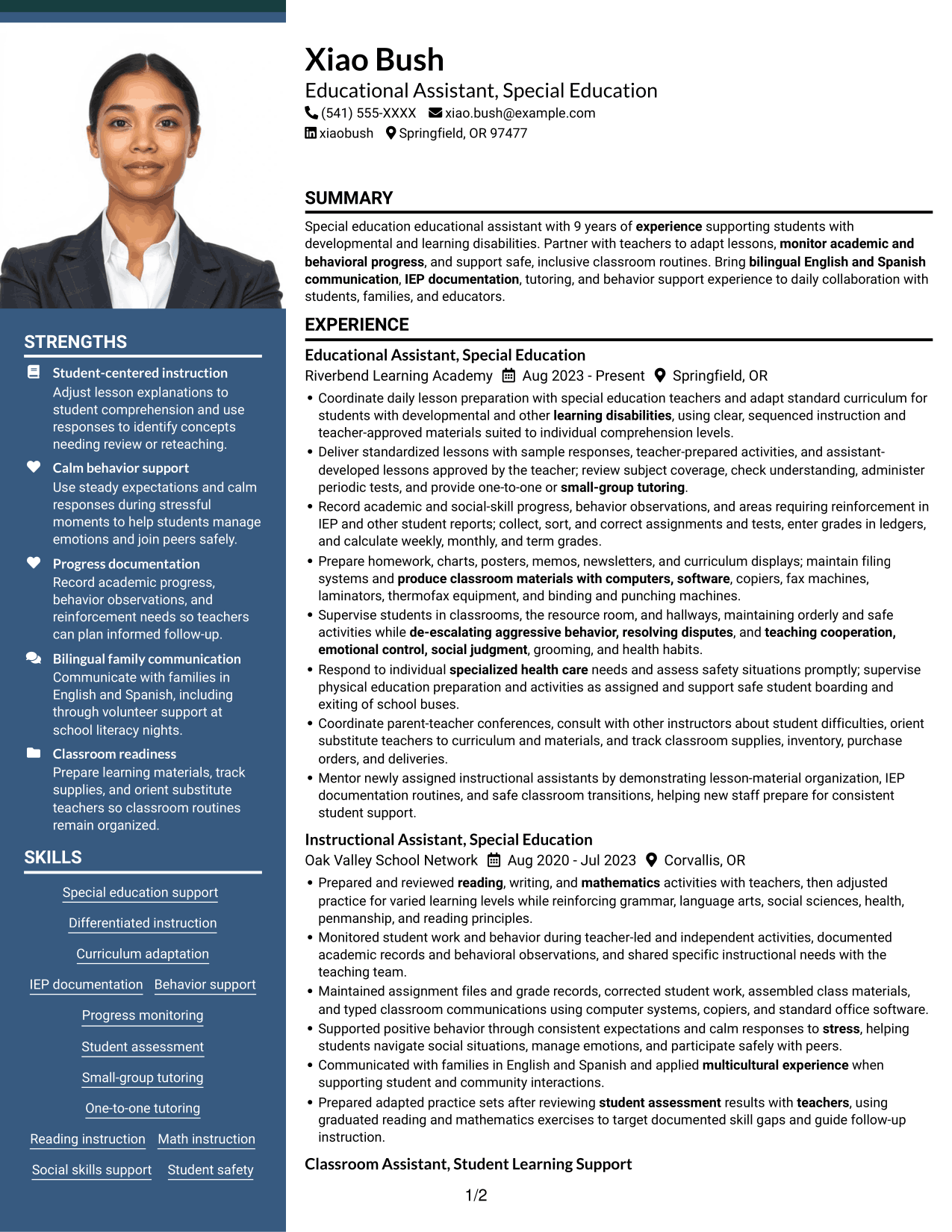 Resume example — page 1