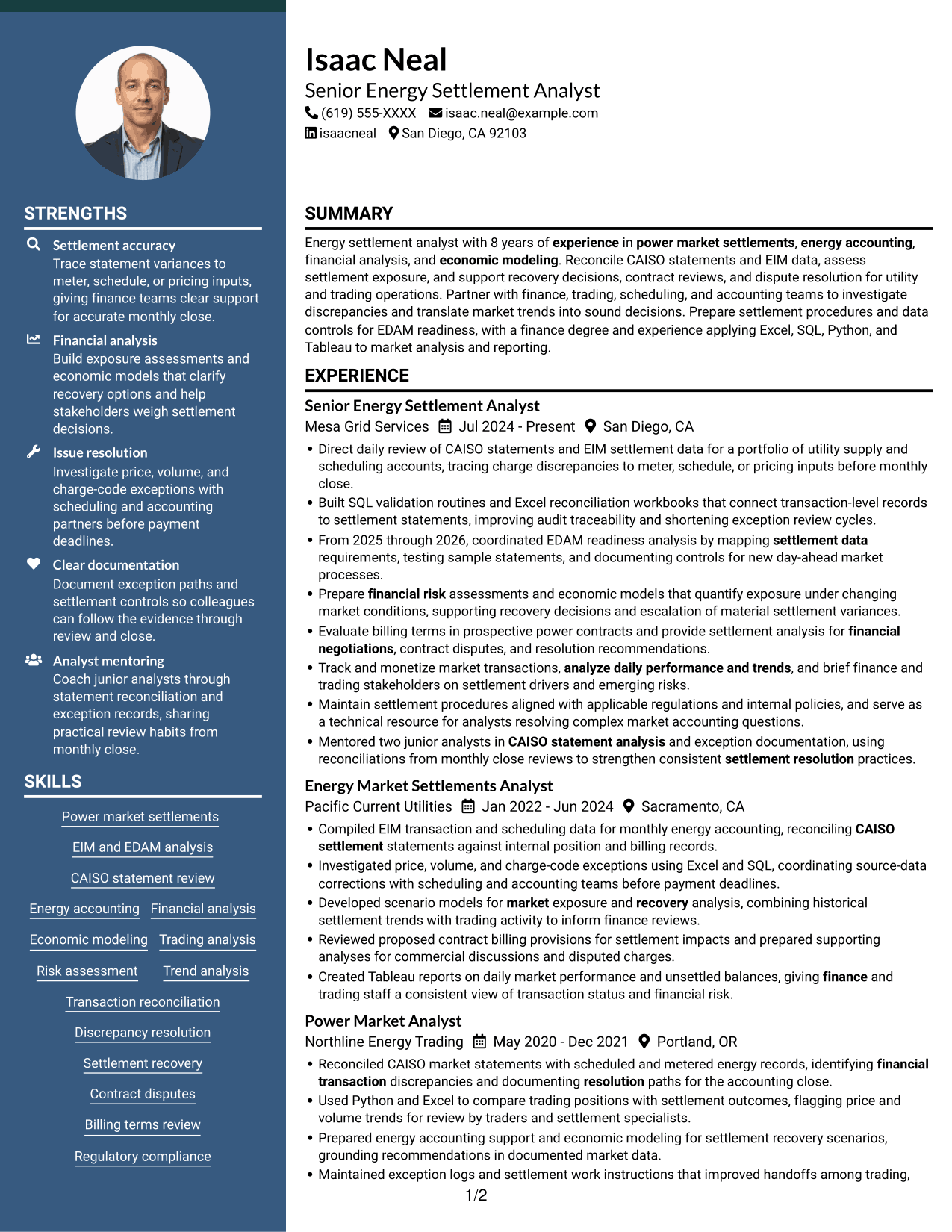 Resume example — page 1