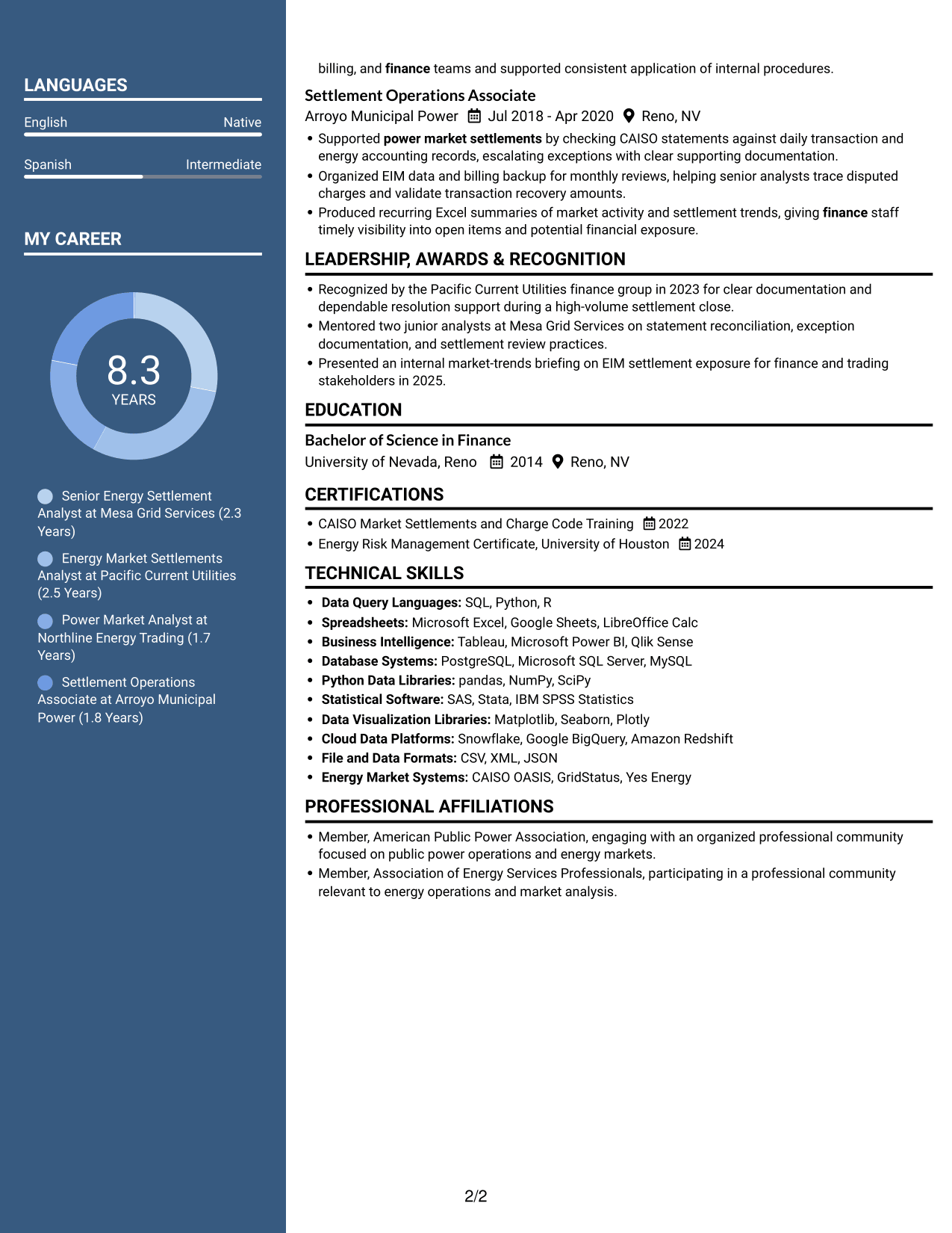 Resume example — page 2