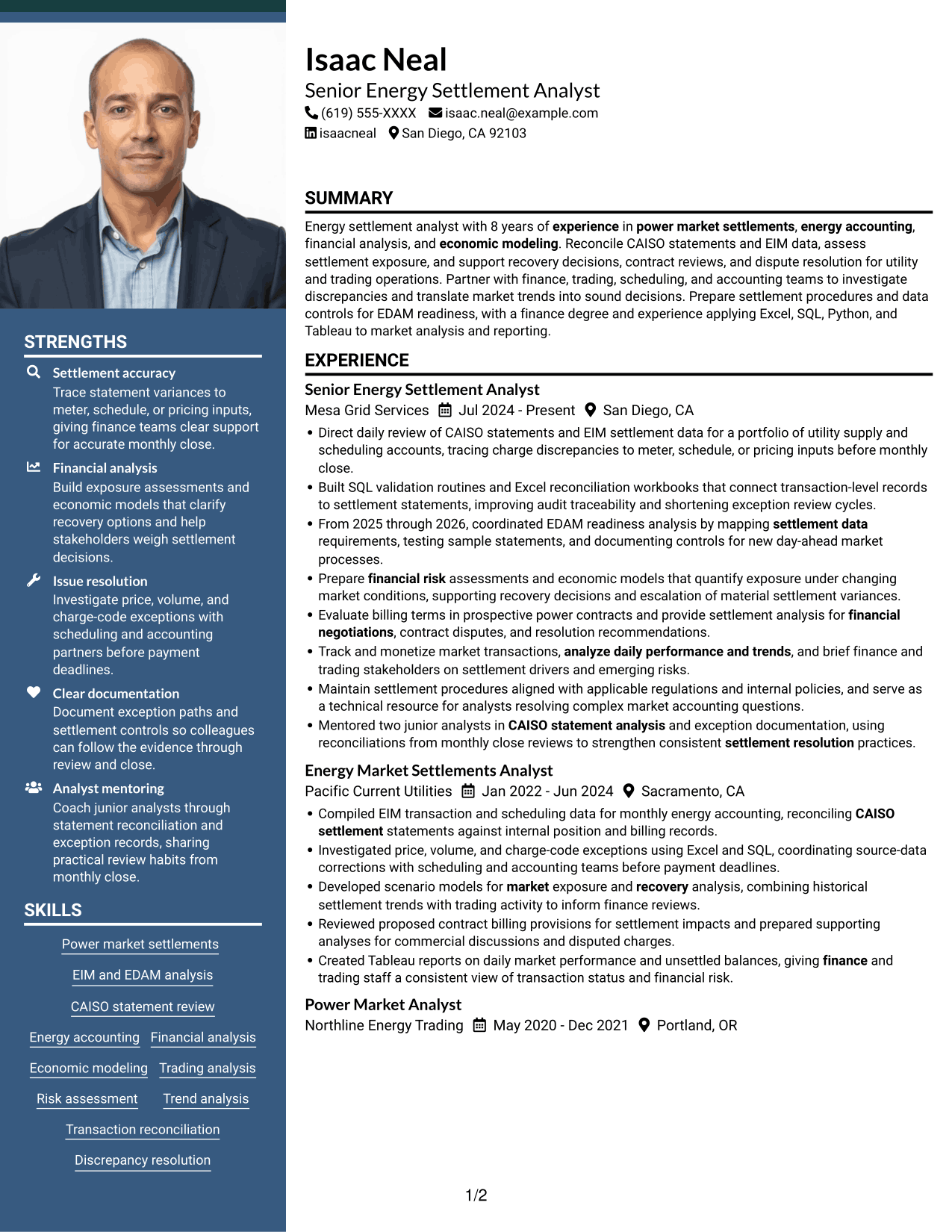Resume example — page 1