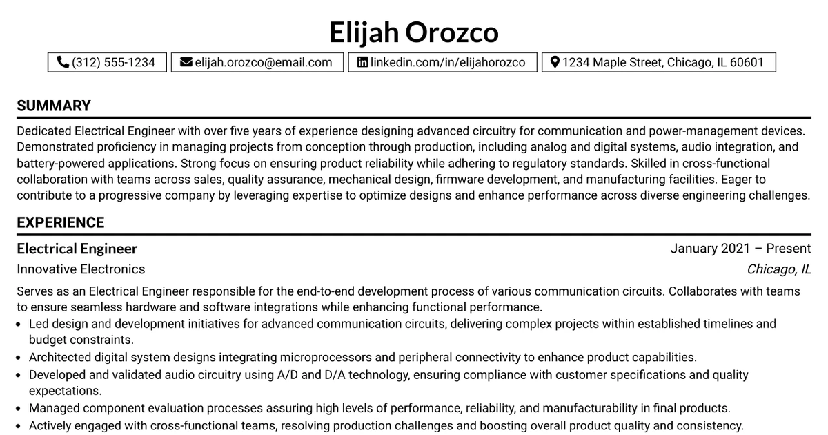 33 Electrical Engineer III Resume Templates with Example 2026 (ATS-Optimized)