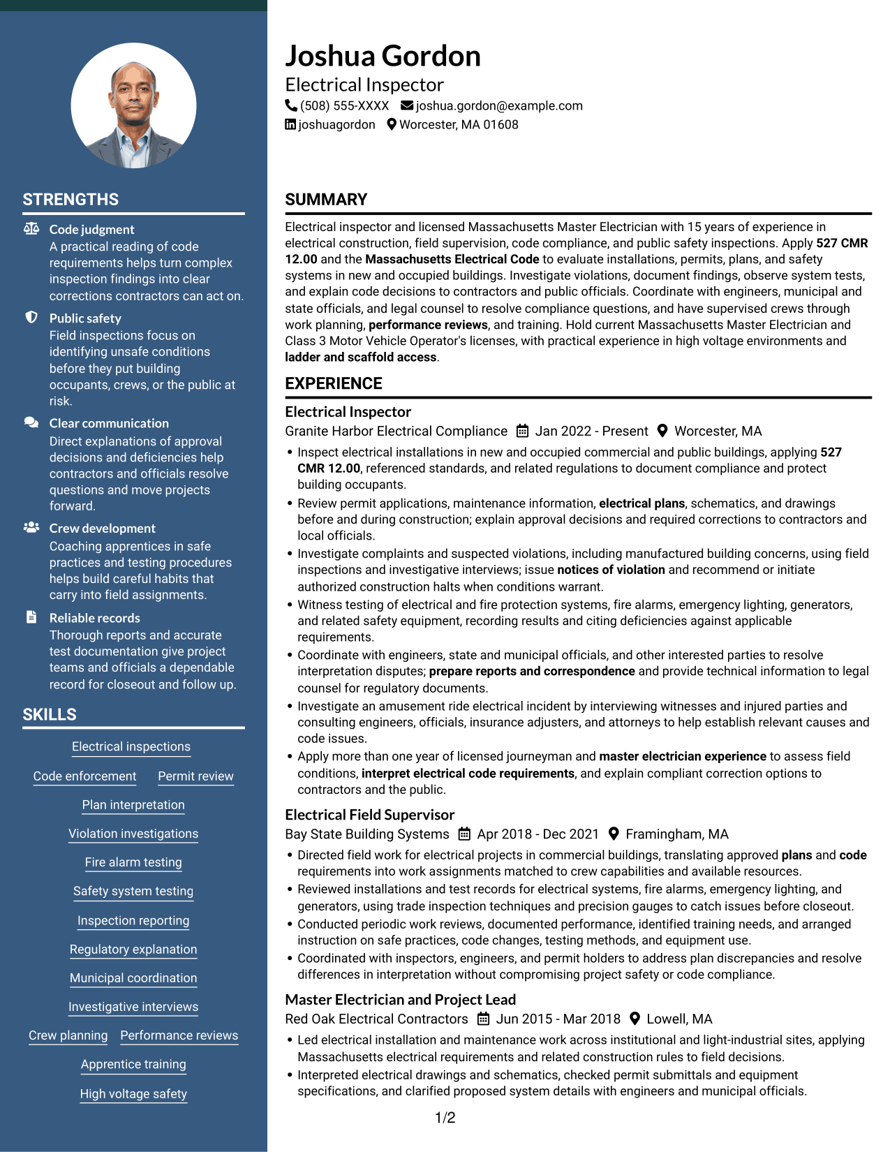 Resume example — page 1