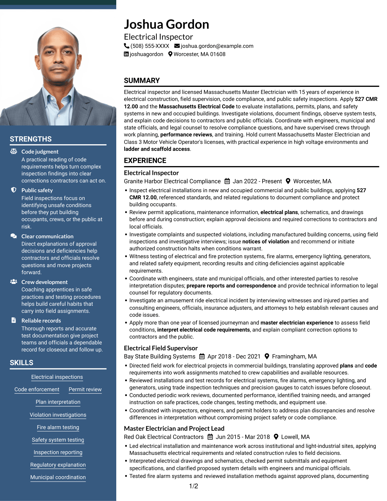 Resume example — page 1