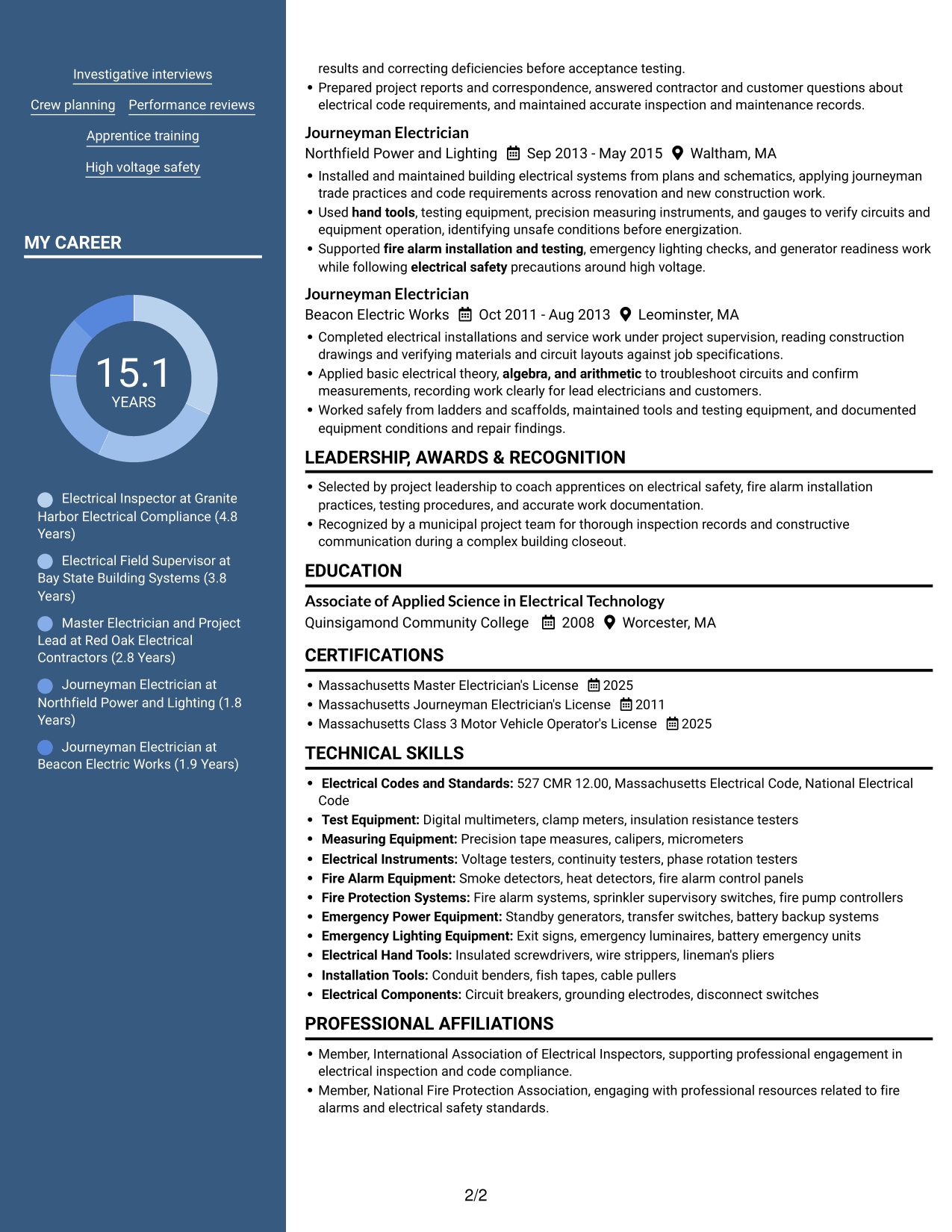 Resume example — page 2
