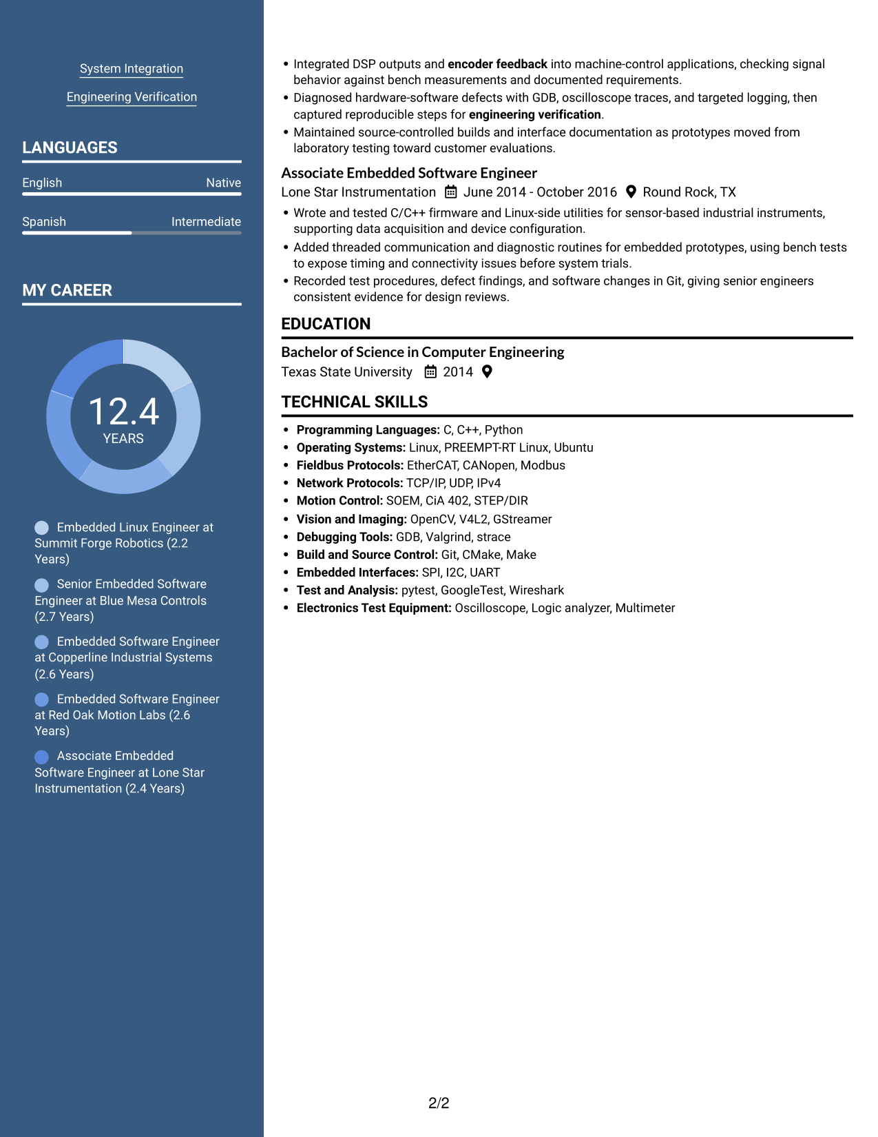 Resume example — page 2