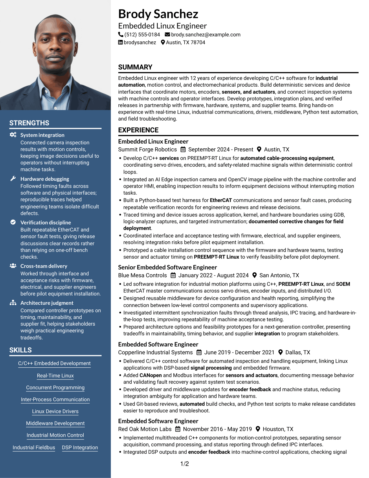 Resume example — page 1