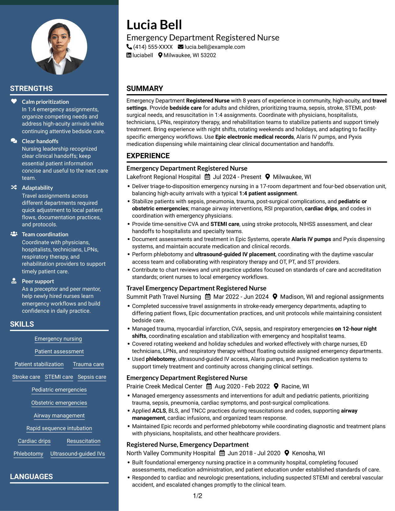 Resume example — page 1