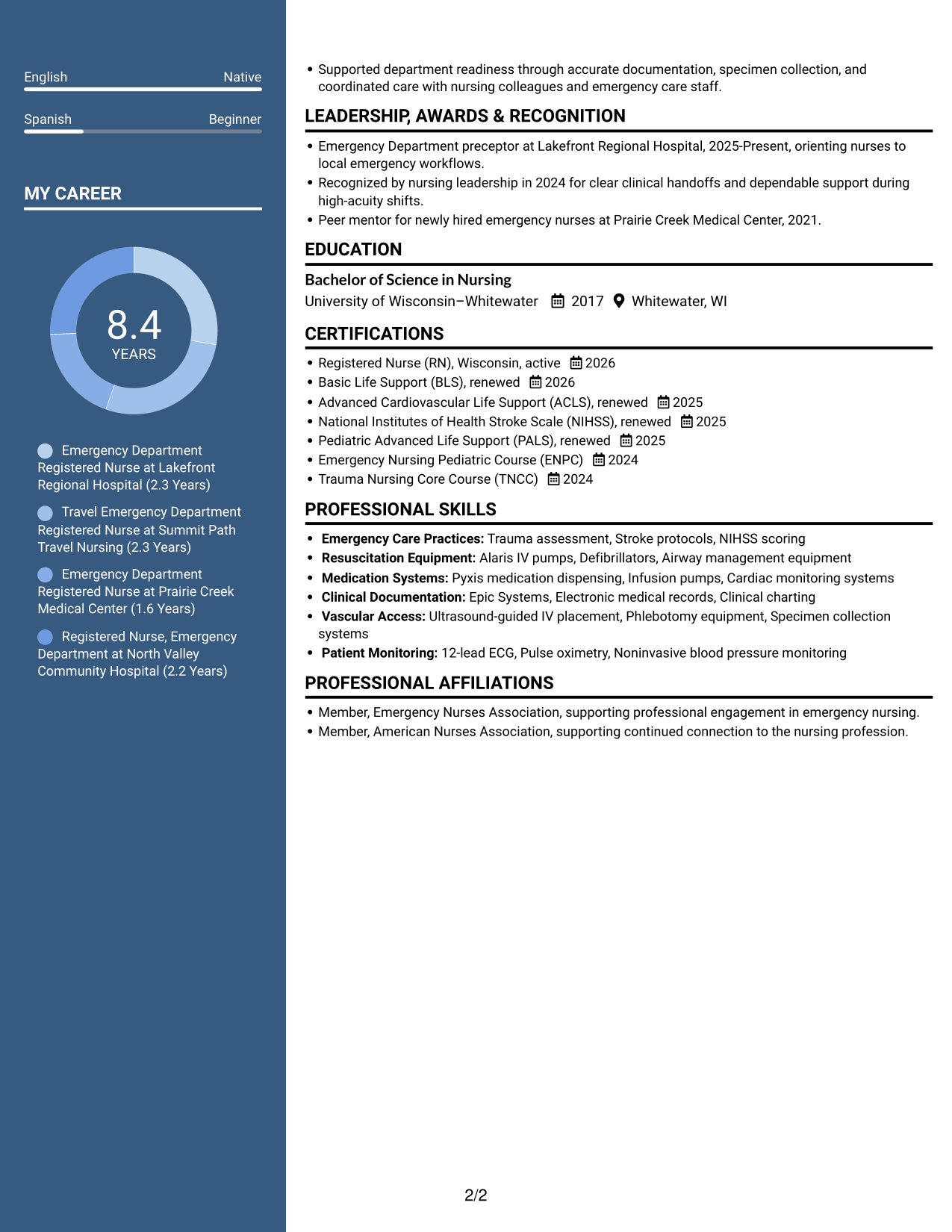 Resume example — page 2