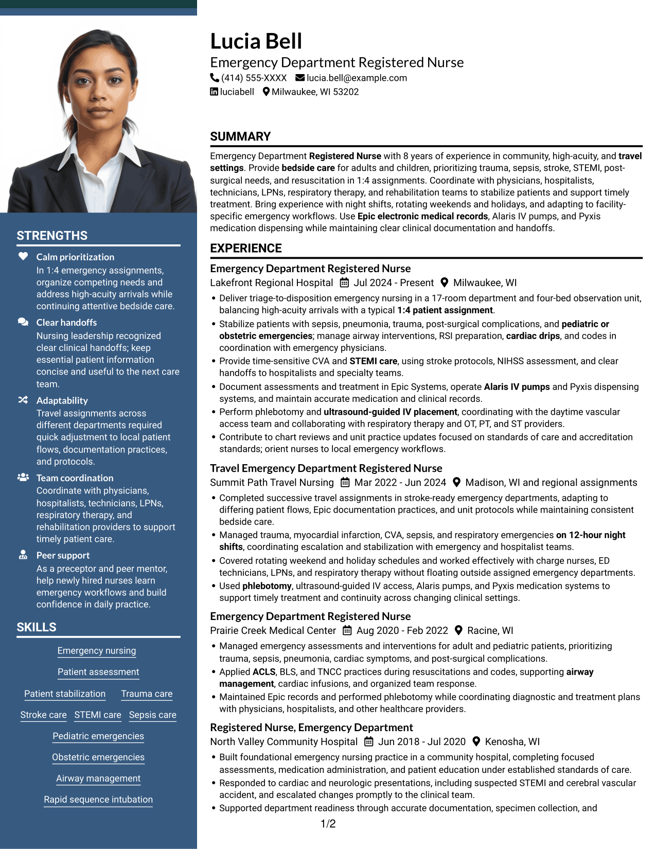 Resume example — page 1