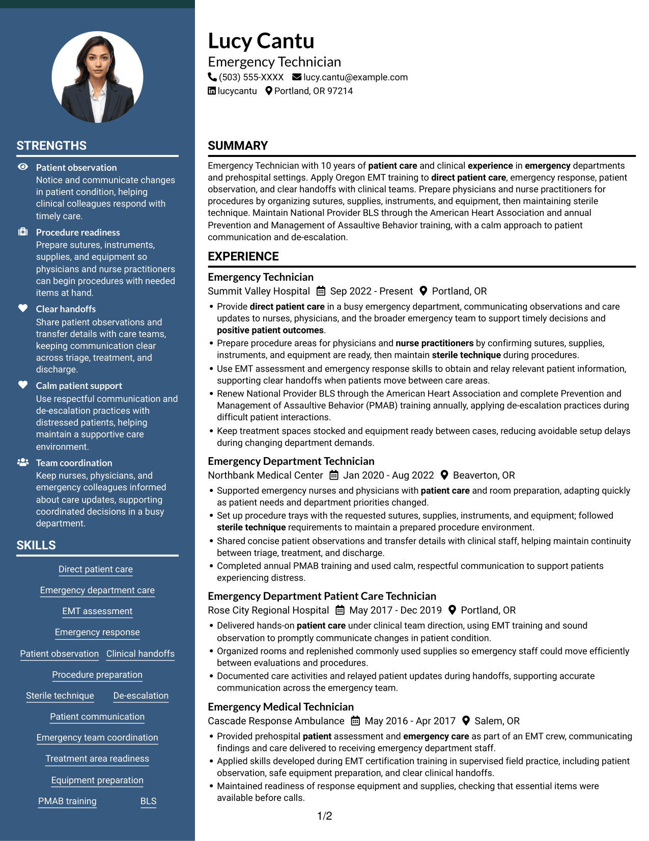 Resume example — page 1