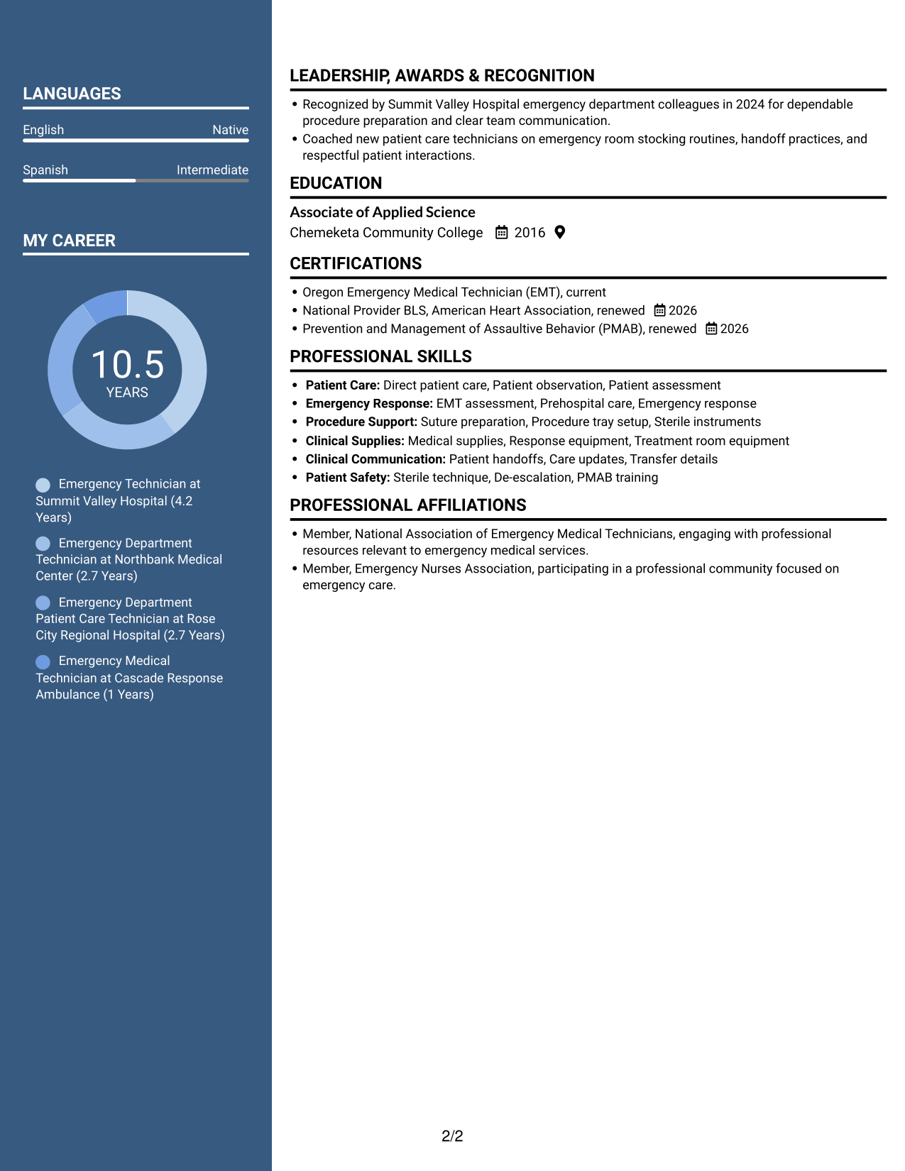 Resume example — page 2