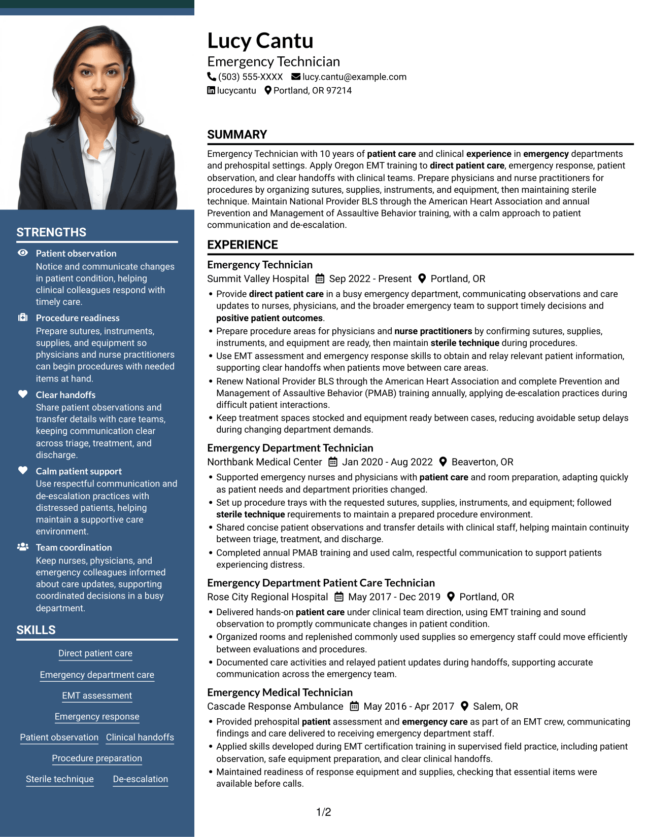Resume example — page 1