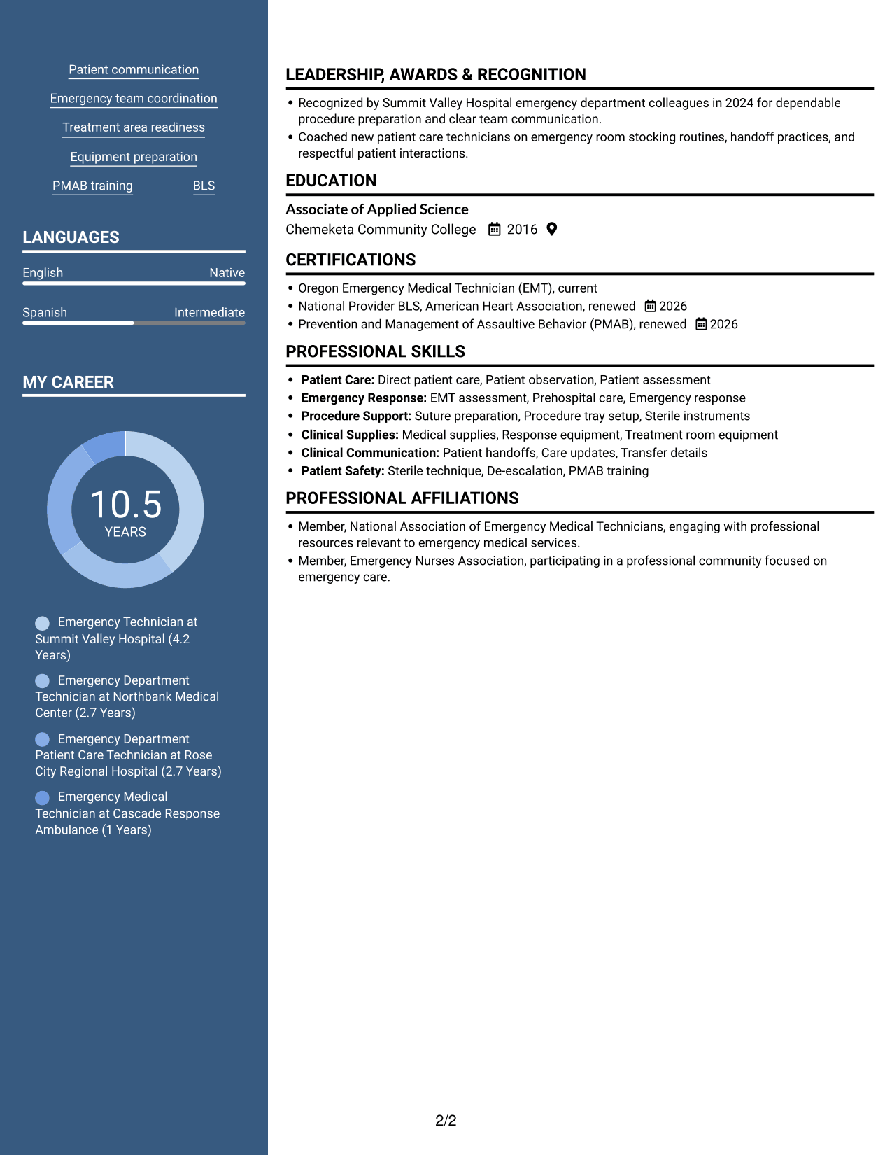 Resume example — page 2