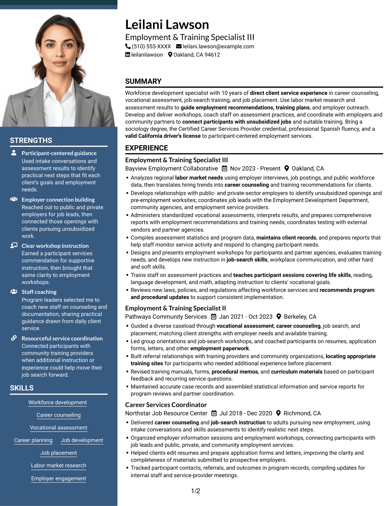 Resume example — page 1