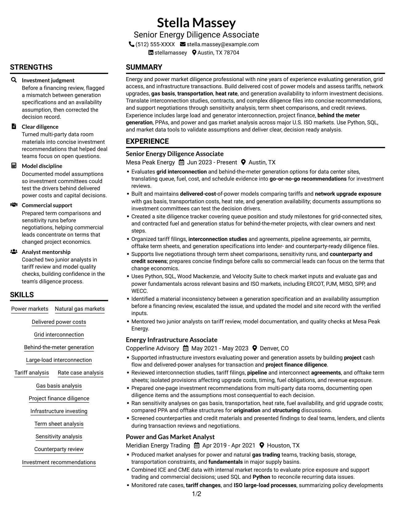 Resume example — page 1