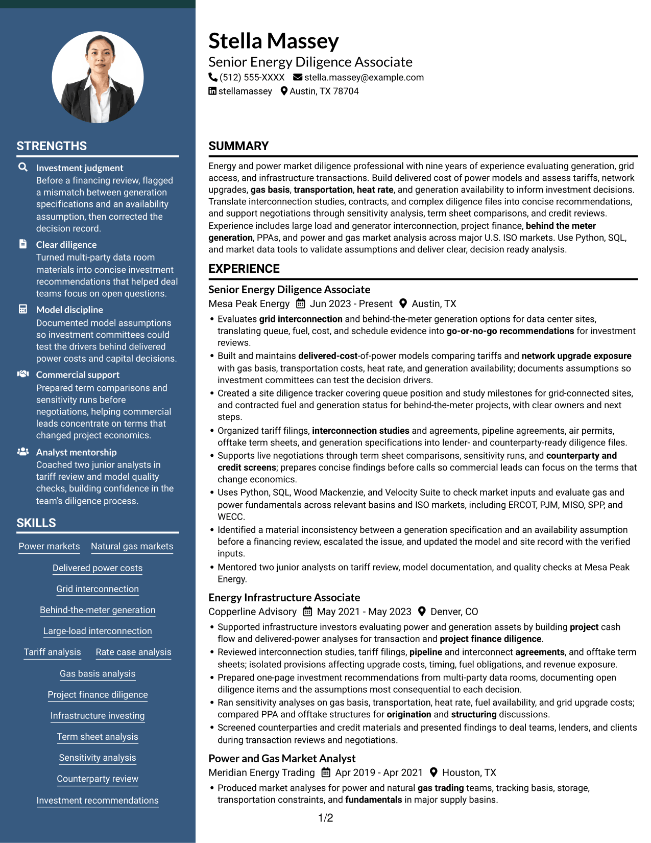 Resume example — page 1