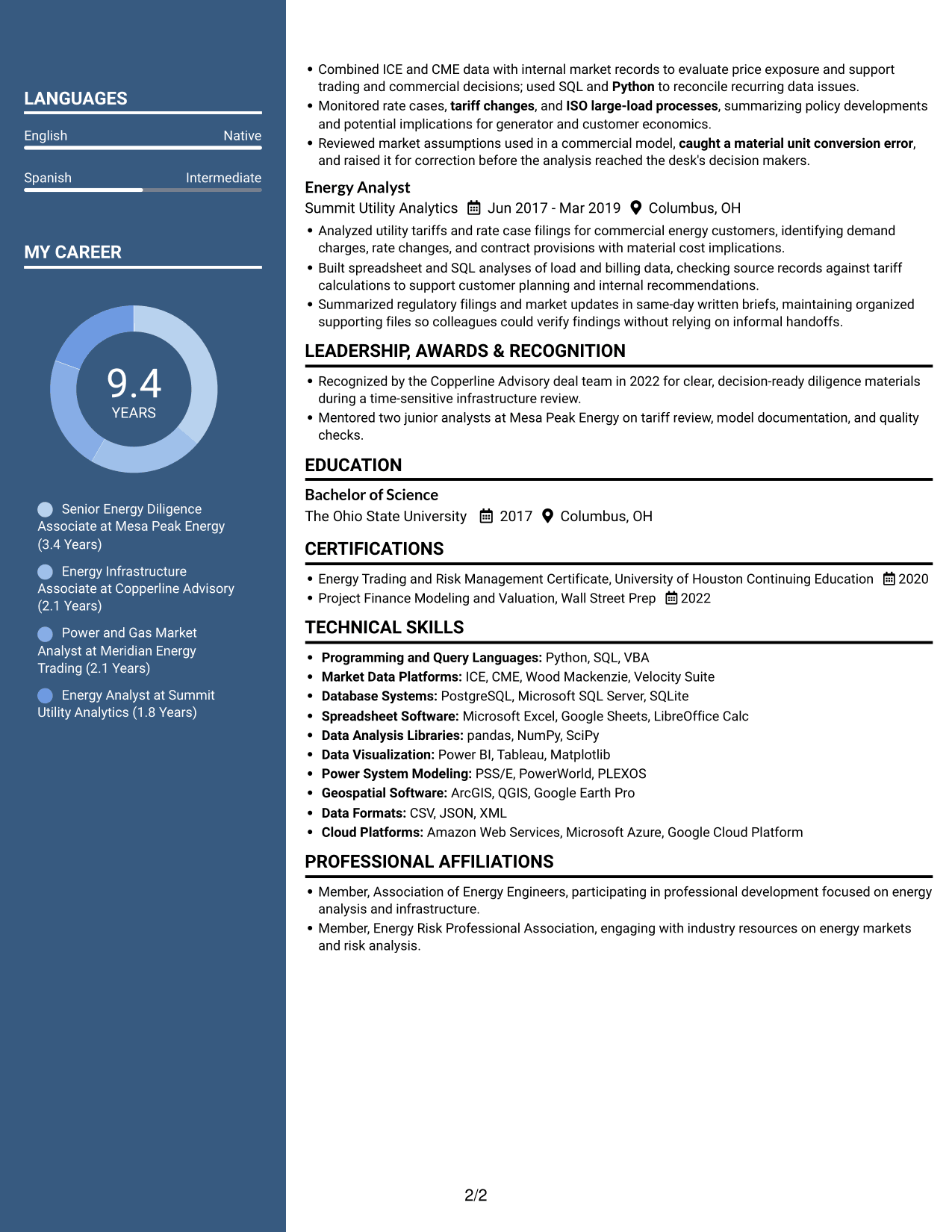Resume example — page 2