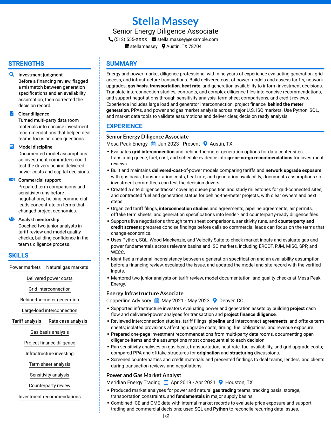 Resume example — page 1