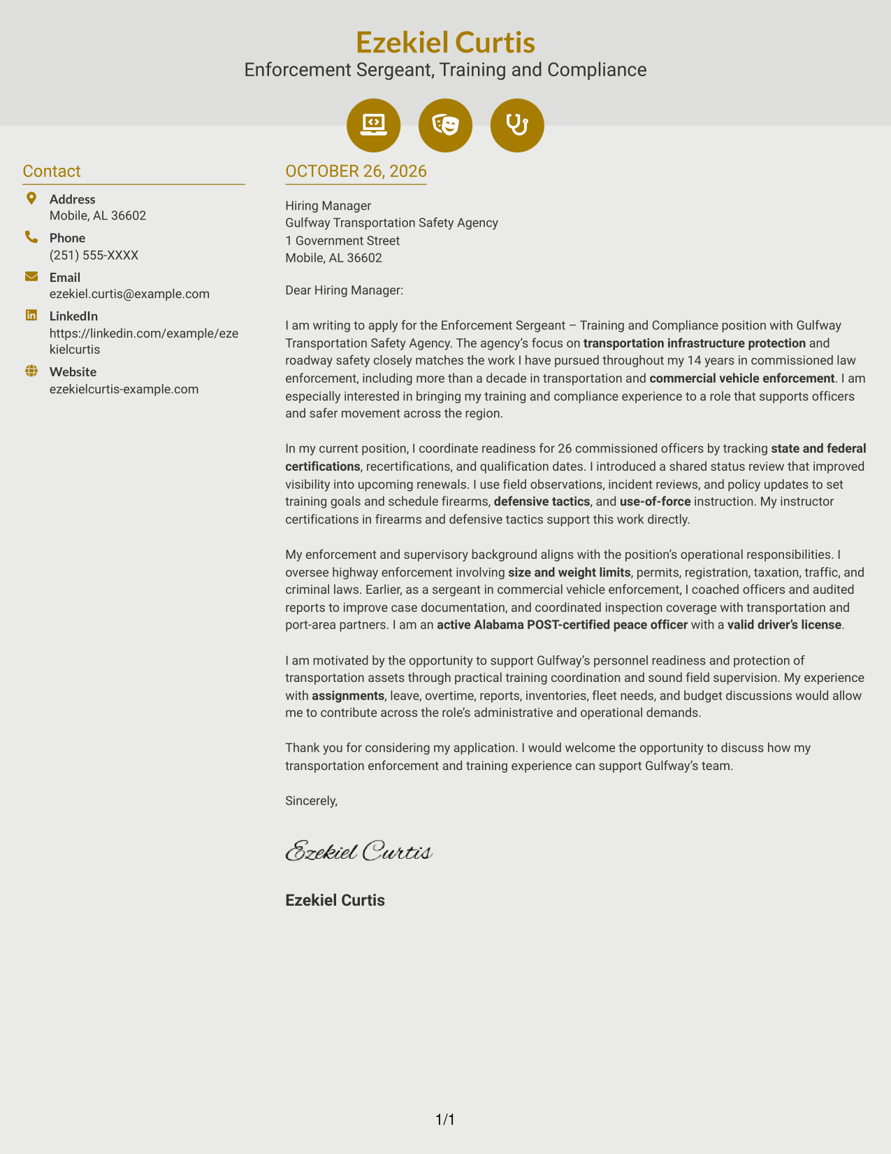 Cover letter example — page 1
