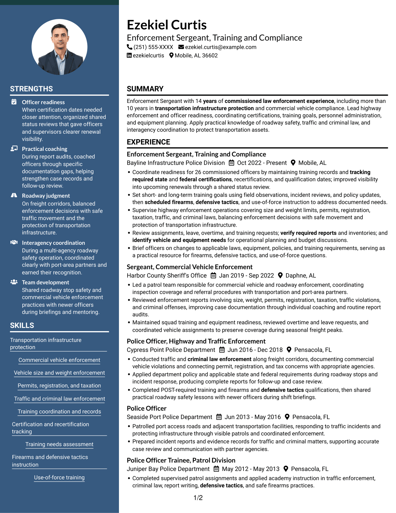 Resume example — page 1