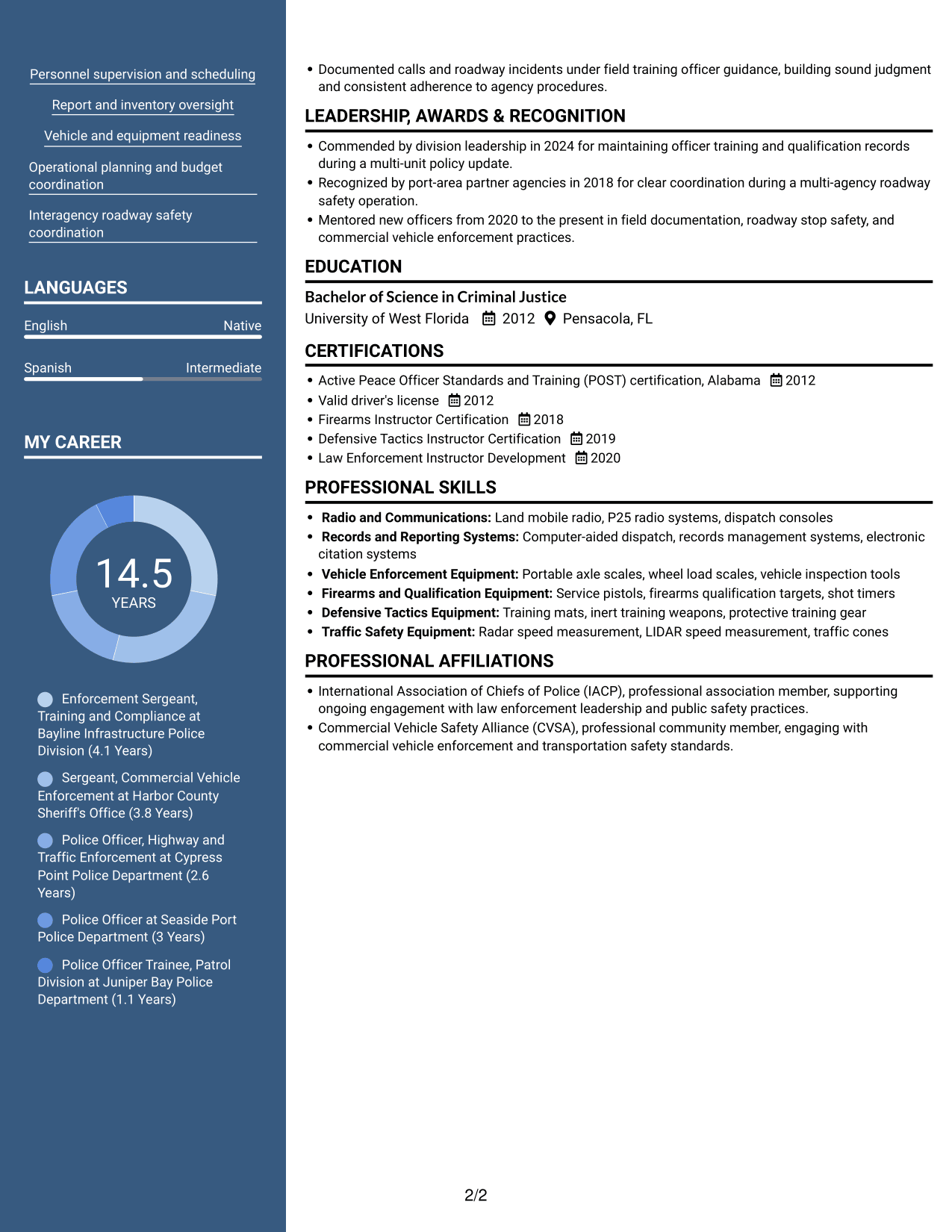 Resume example — page 2